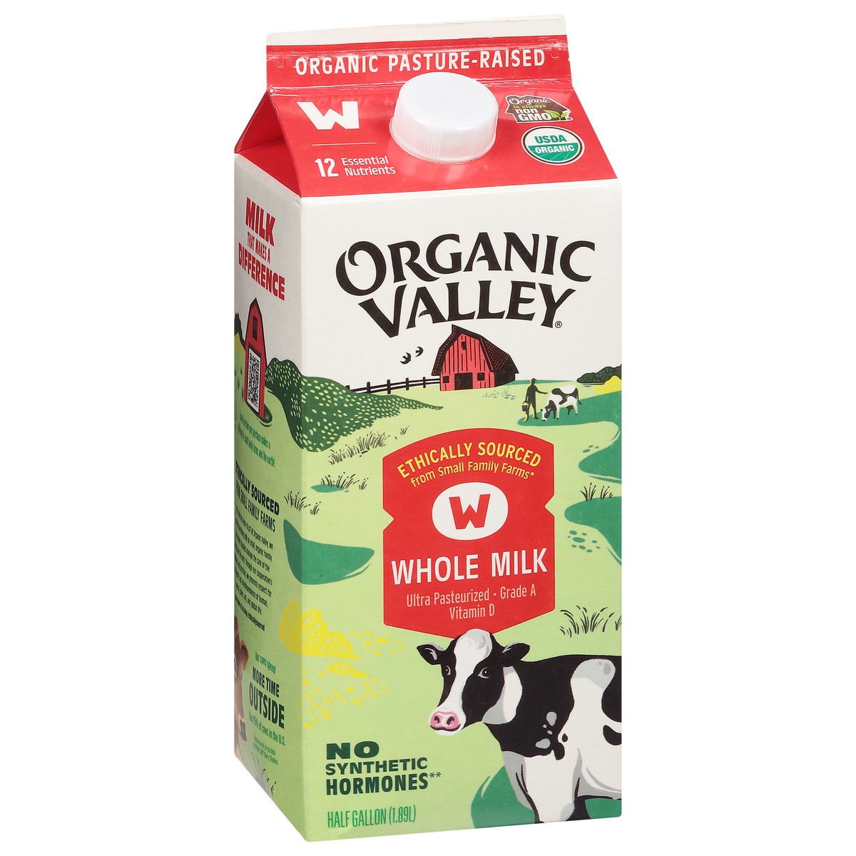 slide 2 of 9, Organic Valley Whole Milk 0.5 gal, 1/2 gal