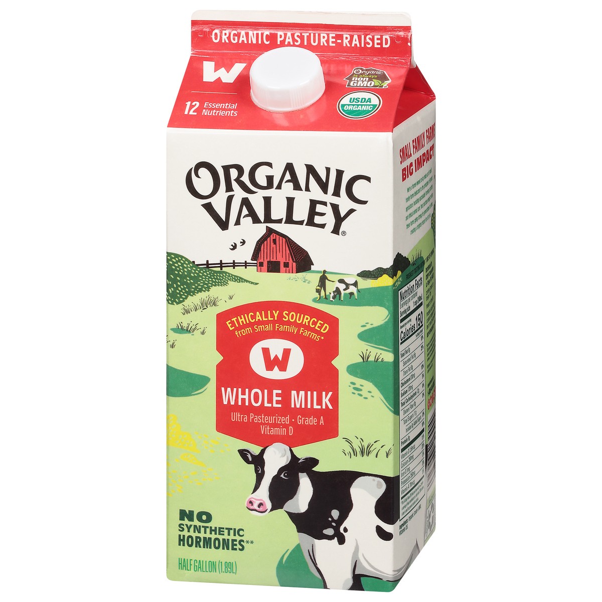 slide 3 of 9, Organic Valley Whole Milk 0.5 gal, 1/2 gal