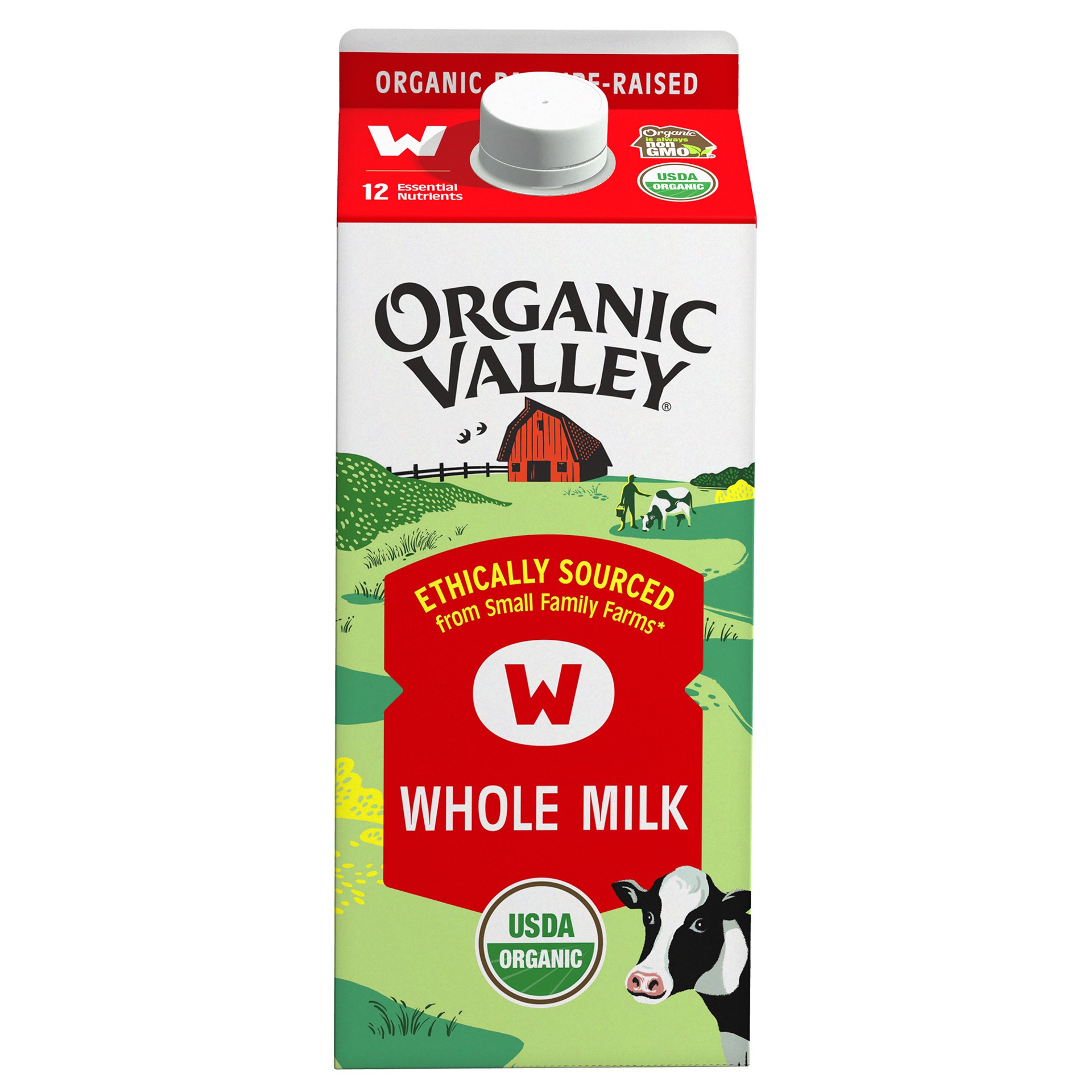 slide 1 of 9, ORGANIC VALLEY Organic Whole Milk - Ultra Pasteurized, 64 oz, 64 oz