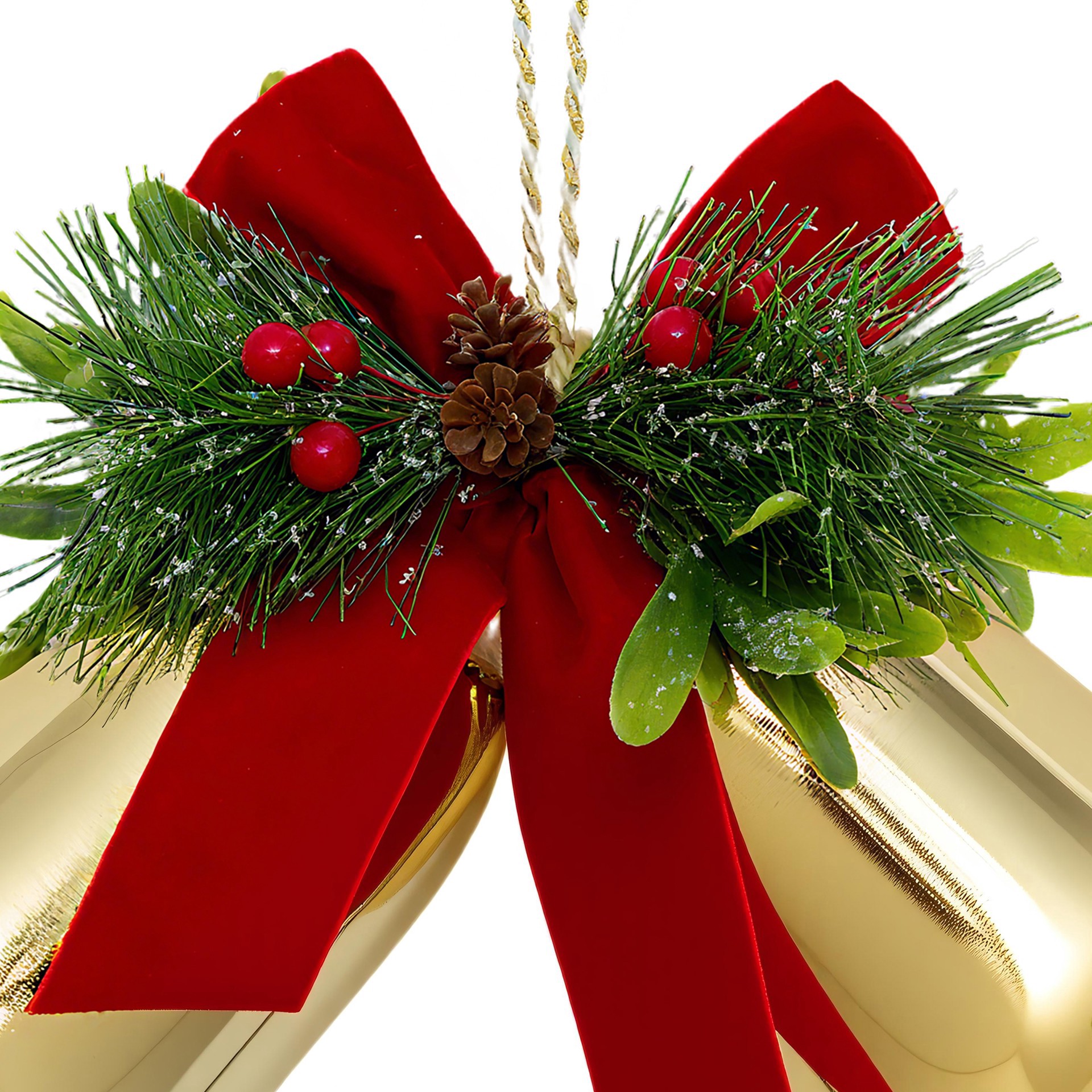 slide 2 of 2, 11.5" Hanging Double Bell Decor By Ashland, 11.5 in x 4.65 in x 8 in