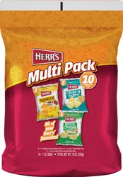 Herr's Multipack Barbecue Flavored/Crisp 'N Tasty/Sour Cream & Onion Potato Chips - 10 x 1 oz Bags