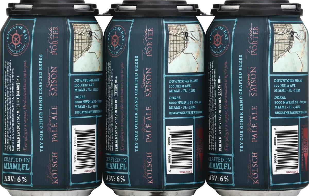 slide 6 of 6, Biscayne Bay Brewing Company Biscayne Bay Tropical Bay IPA Beer - 6pk/12 fl oz Cans, 6 ct; 12 fl oz