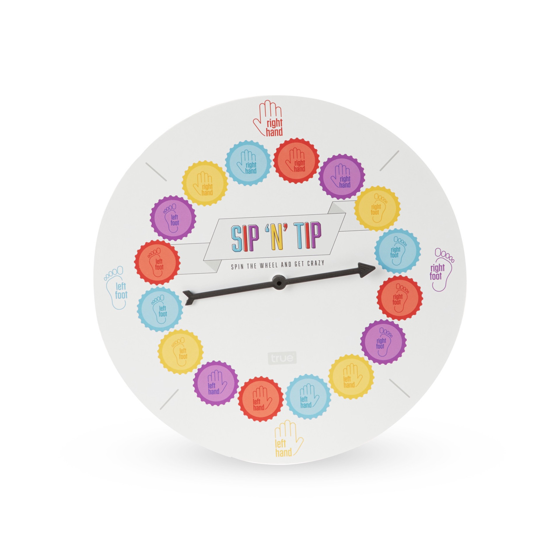 slide 4 of 5, true Foster & Rye Sip N Tip Party Game, Board Game for 2 to 4 Players, Drinking Game, Includes Mat and Spinner, 1 ct