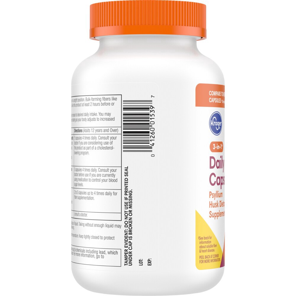 slide 2 of 4, Kroger Psyllium Daily Fiber Capsules, 320 ct