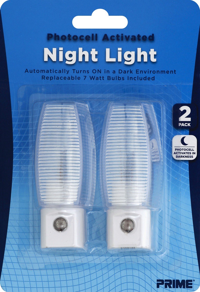 slide 2 of 2, Prime Automatic Night Light 2 Pack - White, 1 ct