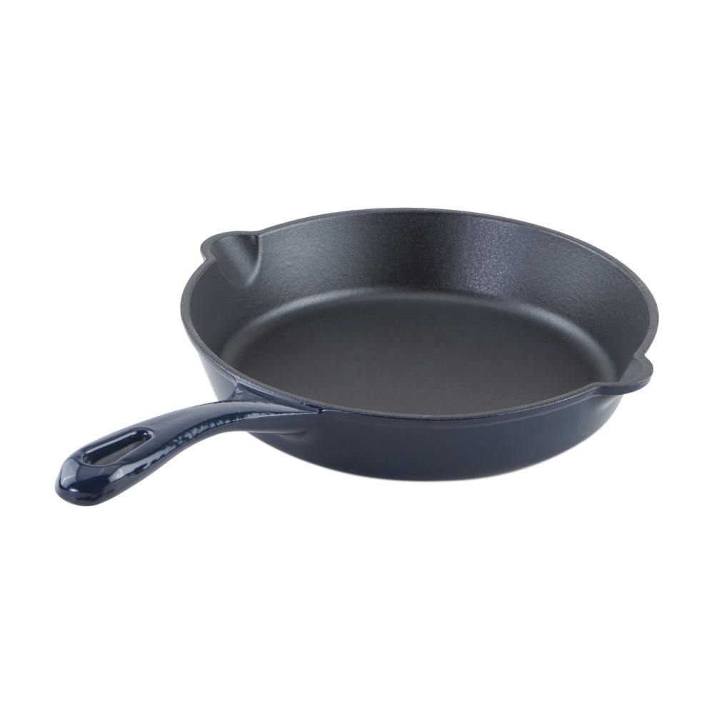 slide 4 of 4, Dash Of That 10 Inch Enameled Cast Iron Skillet - Blue, 10 in