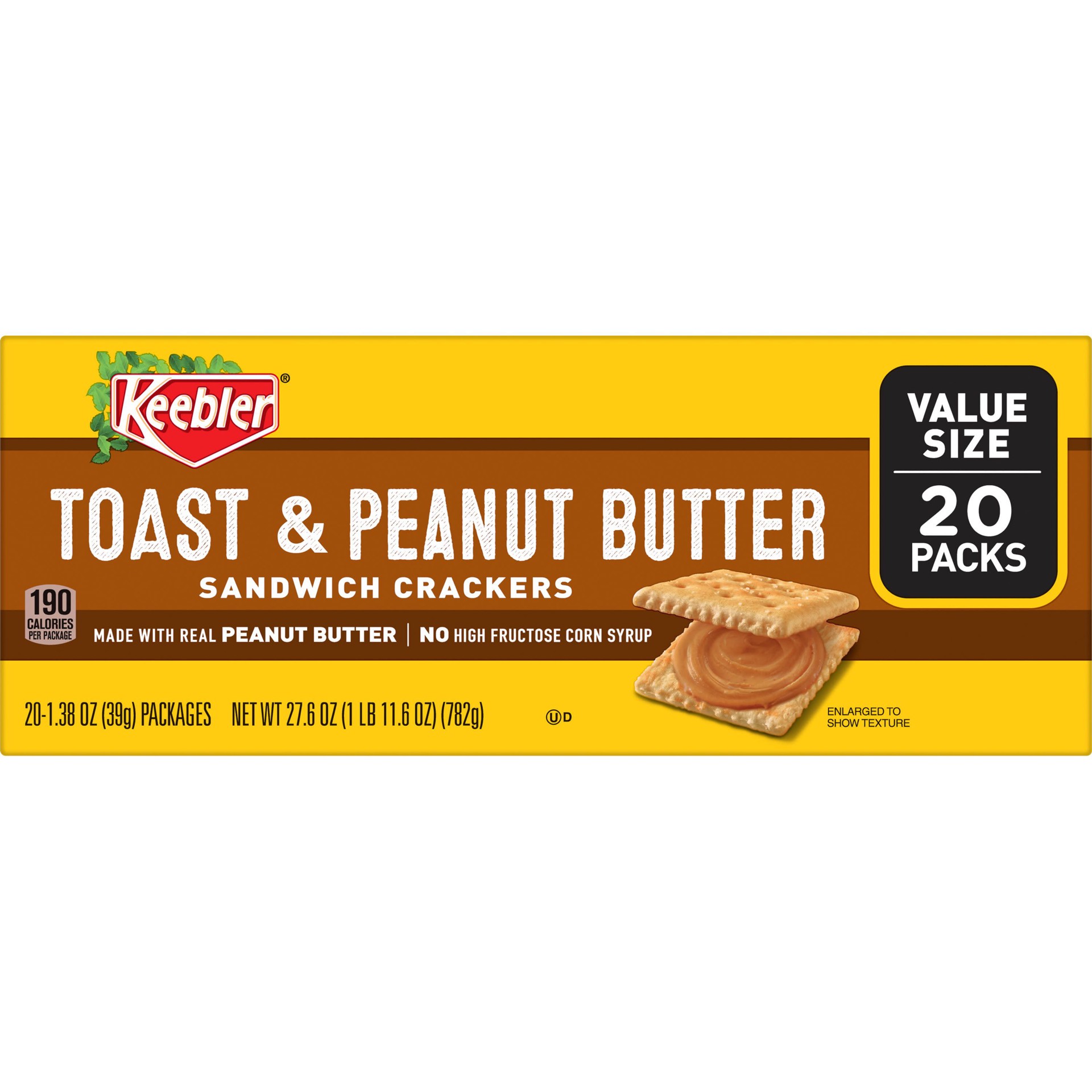 slide 4 of 5, Keebler Toast and Peanut Butter Sandwich Crackers, 20 ct