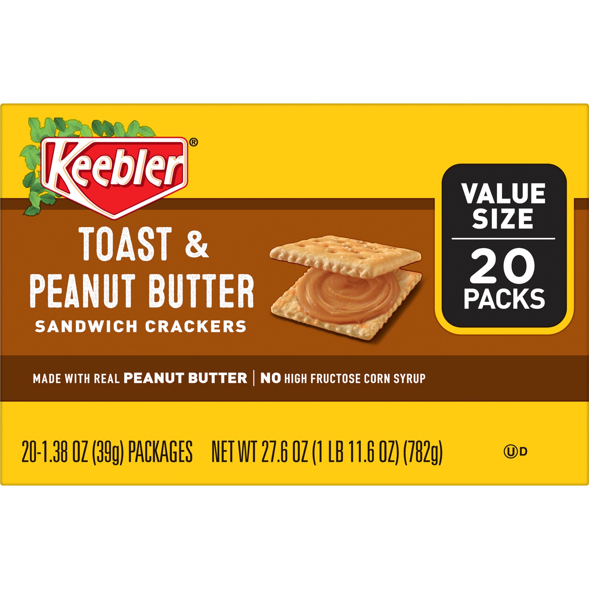 slide 2 of 5, Keebler Toast and Peanut Butter Sandwich Crackers, 20 ct