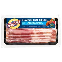 Hatfield Reduced Sodium Hardwood Smoked Bacon, Classic Cut