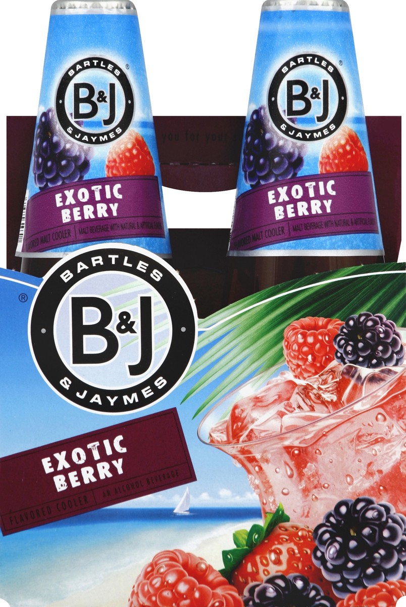 slide 5 of 6, Bartles & Jaymes Malt Beverage Exotic Berry 4Pk, 4 ct; 12 fl oz