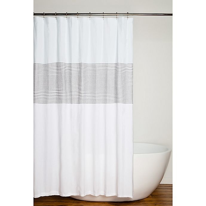 slide 1 of 1, Nora Shower Curtain - Grey/White, 72 in x 96 in