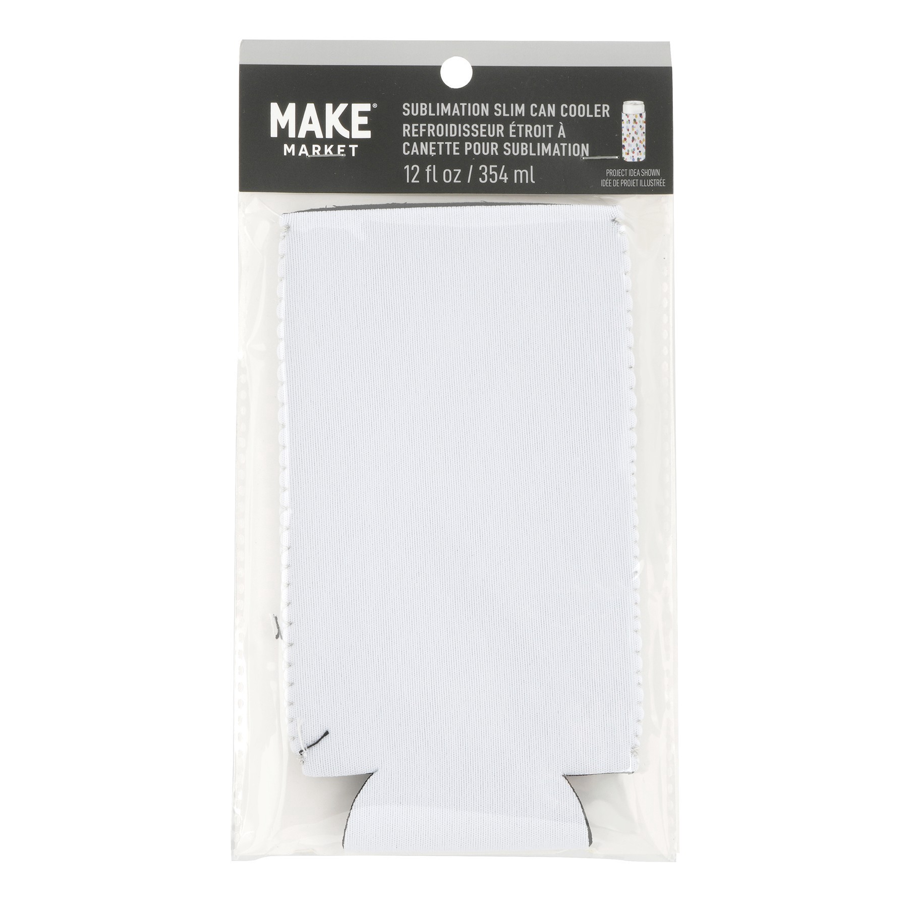 slide 2 of 2, 12oz. Slim White Neoprene Sublimation Can Cooler By Make Market, 12 oz