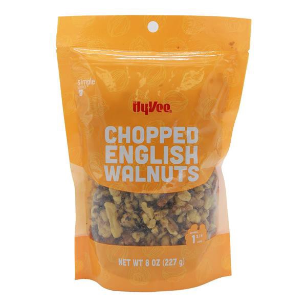 slide 1 of 1, Hy-vee Chopped English Walnuts, 8 oz