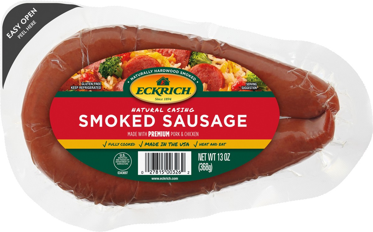 slide 3 of 3, Eckrich Natural Casing Smoked Sausage, 13 oz