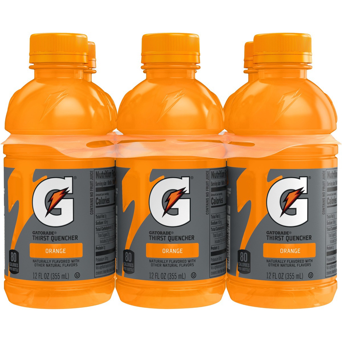 slide 1 of 1, Gatorade Orange Sports Drink Bottles, 6 ct; 12 fl oz