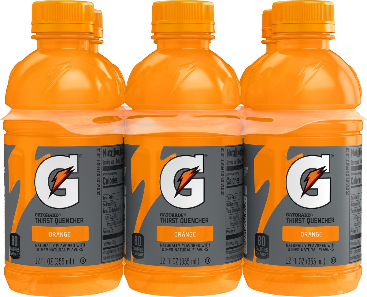 slide 1 of 4, Gatorade Thirst Quencher Orange 12 Fl Oz 6 Count, 6 ct; 12 oz