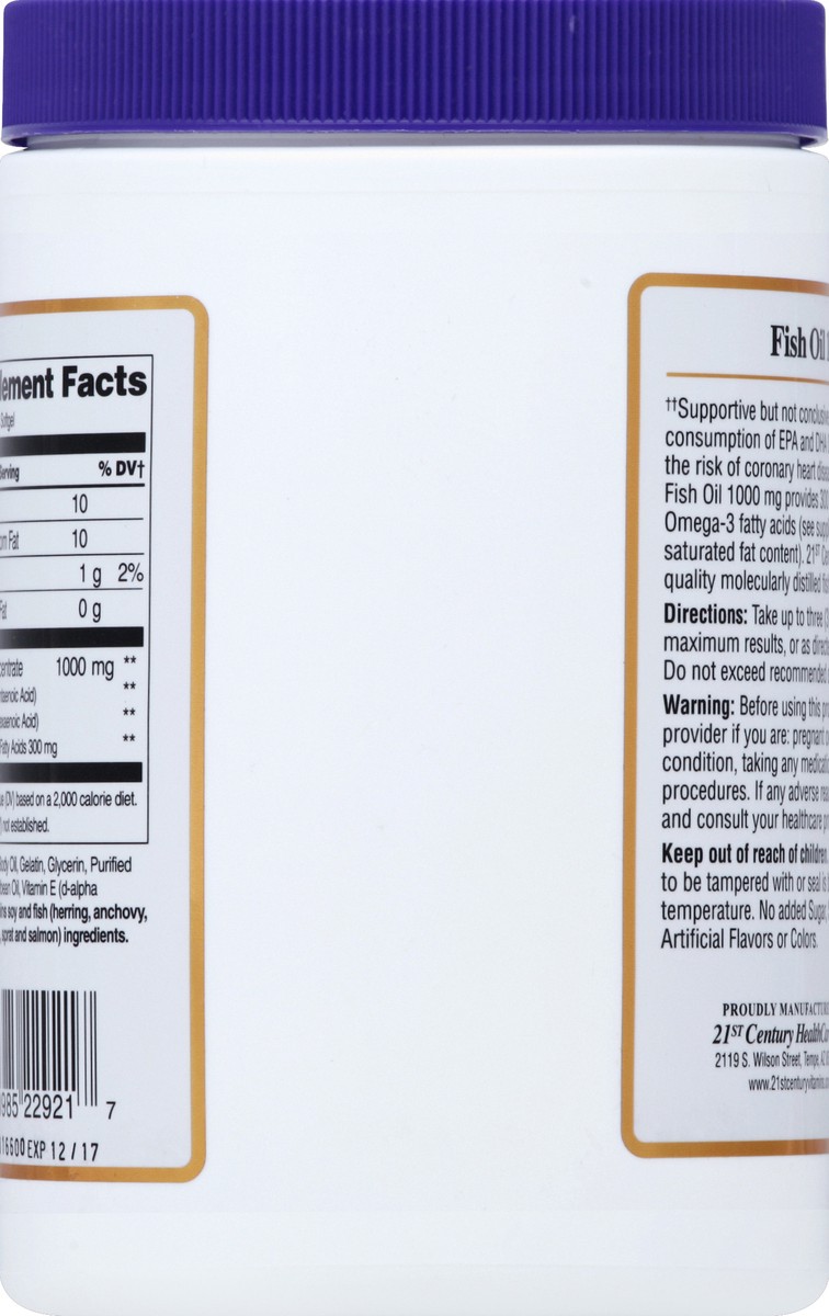 slide 2 of 6, 21st Century Fish Oil 300 ea, 300 ct