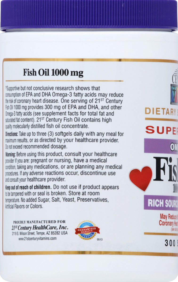 slide 3 of 6, 21st Century Fish Oil 300 ea, 300 ct