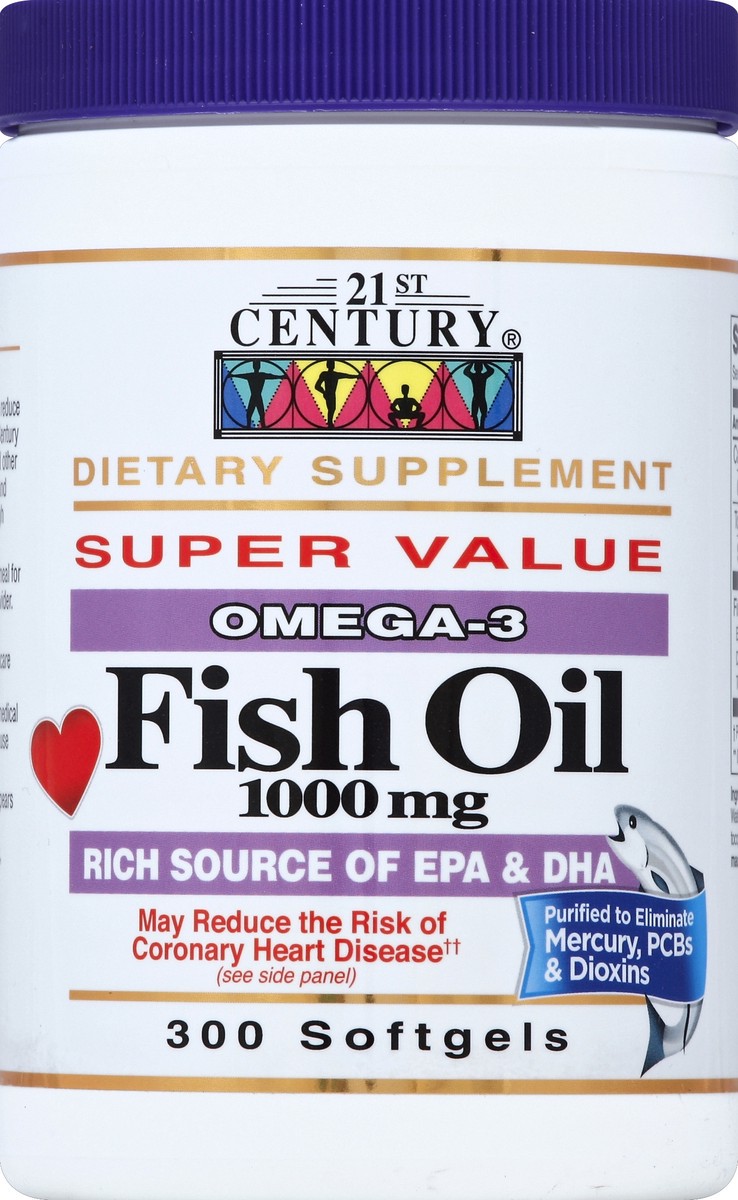slide 1 of 6, 21st Century Fish Oil 300 ea, 300 ct