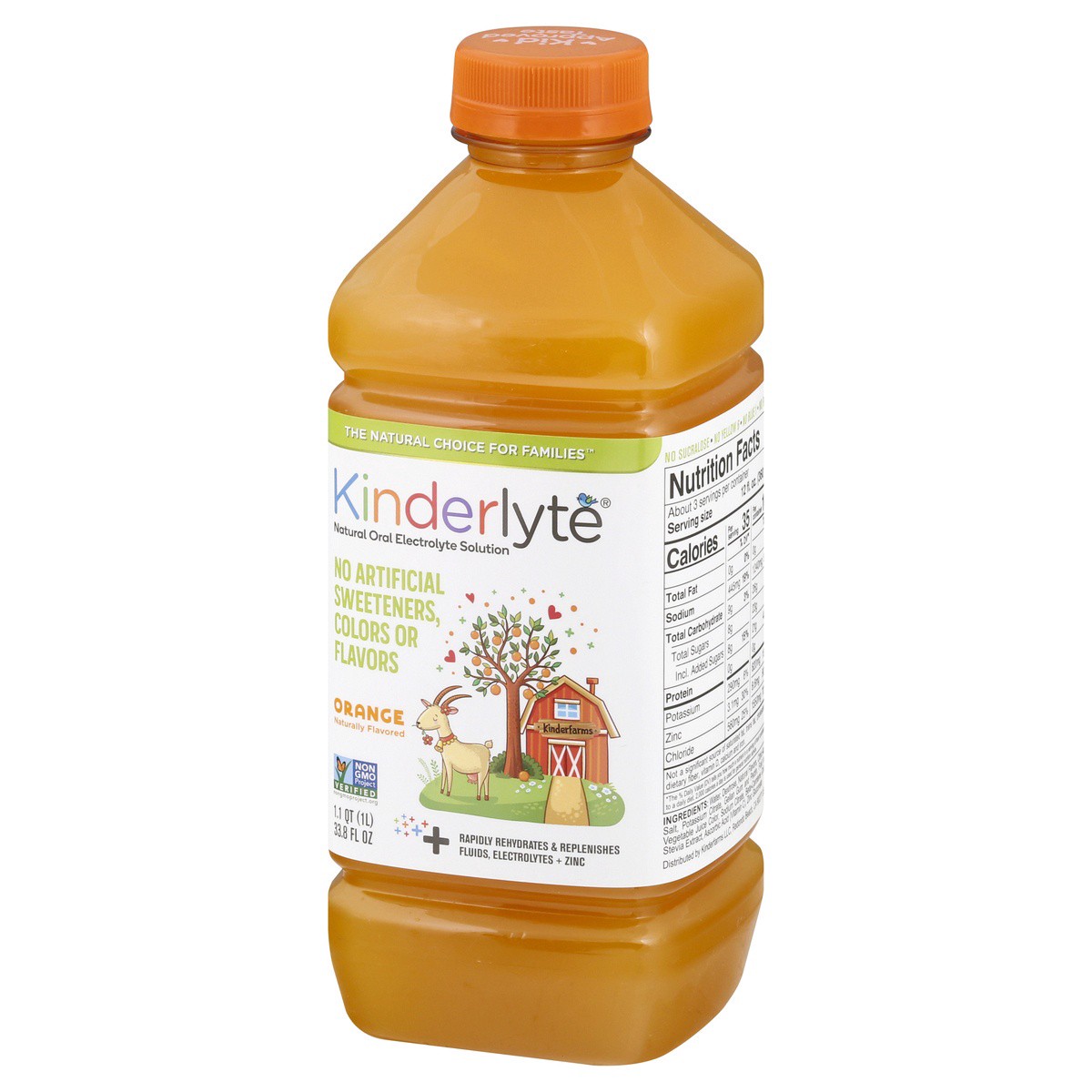 slide 4 of 9, Kinderlyte Orange, 33.8 fl oz