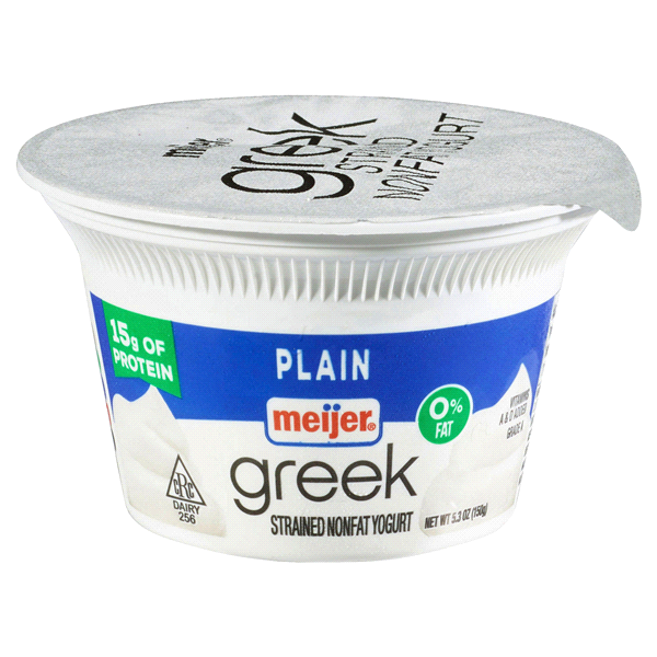 slide 1 of 1, Meijer Nonfat Plain Greek Yogurt, 5.3 oz