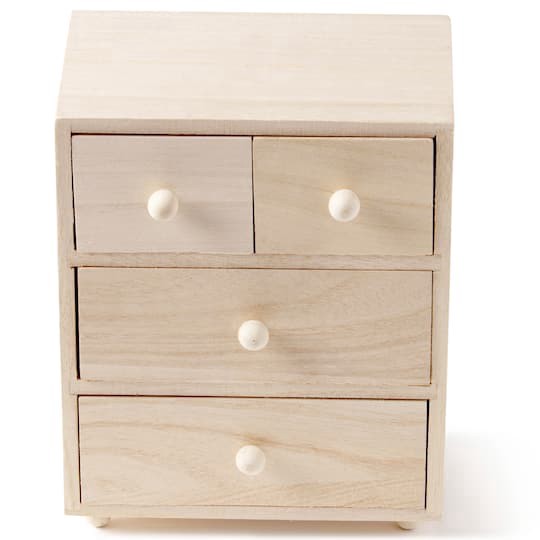 slide 1 of 4, Wooden 4 Drawer Box By Make Market, 6.1 in x 3.93 in x 7.67 in