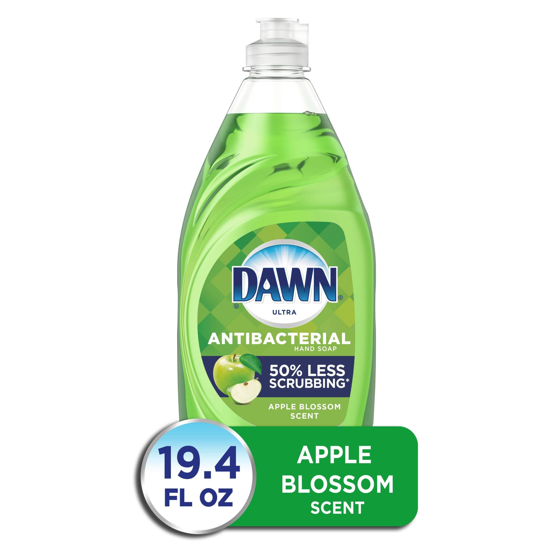 slide 1 of 1, Dawn Ultra Apple Blossom Antibacterial Dish Soap, 19.4 oz