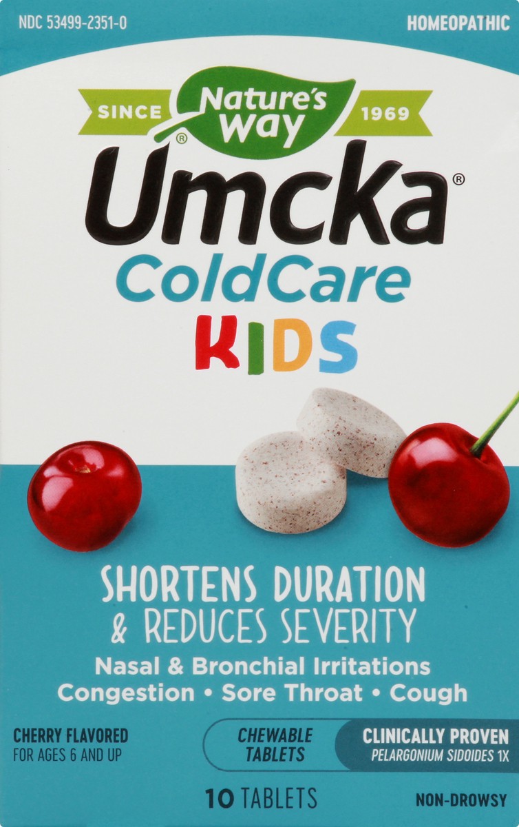 slide 8 of 9, Nature's Way Ages 6+ Kids Chewables Cherry Flavored Cold Relief 10 Tablets, 10 ct