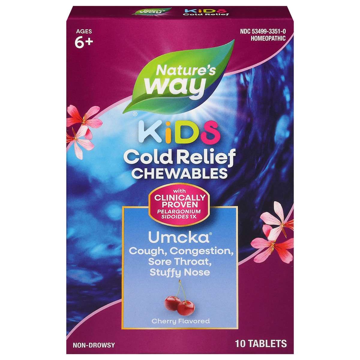 slide 1 of 9, Nature's Way Ages 6+ Kids Chewables Cherry Flavored Cold Relief 10 Tablets, 10 ct