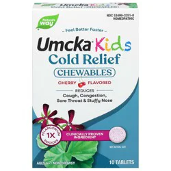 Nature's Way Umcka Kids Cherry Flavored Cold Relief Chewables - 10 Tablets