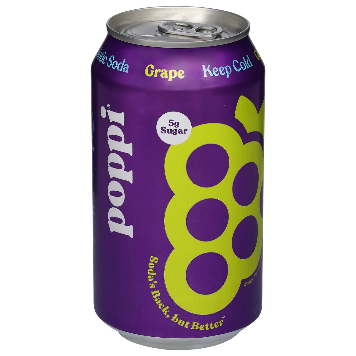 slide 2 of 4, Poppi Grape Prebiotic Soda 12 fl oz, 12 fl oz