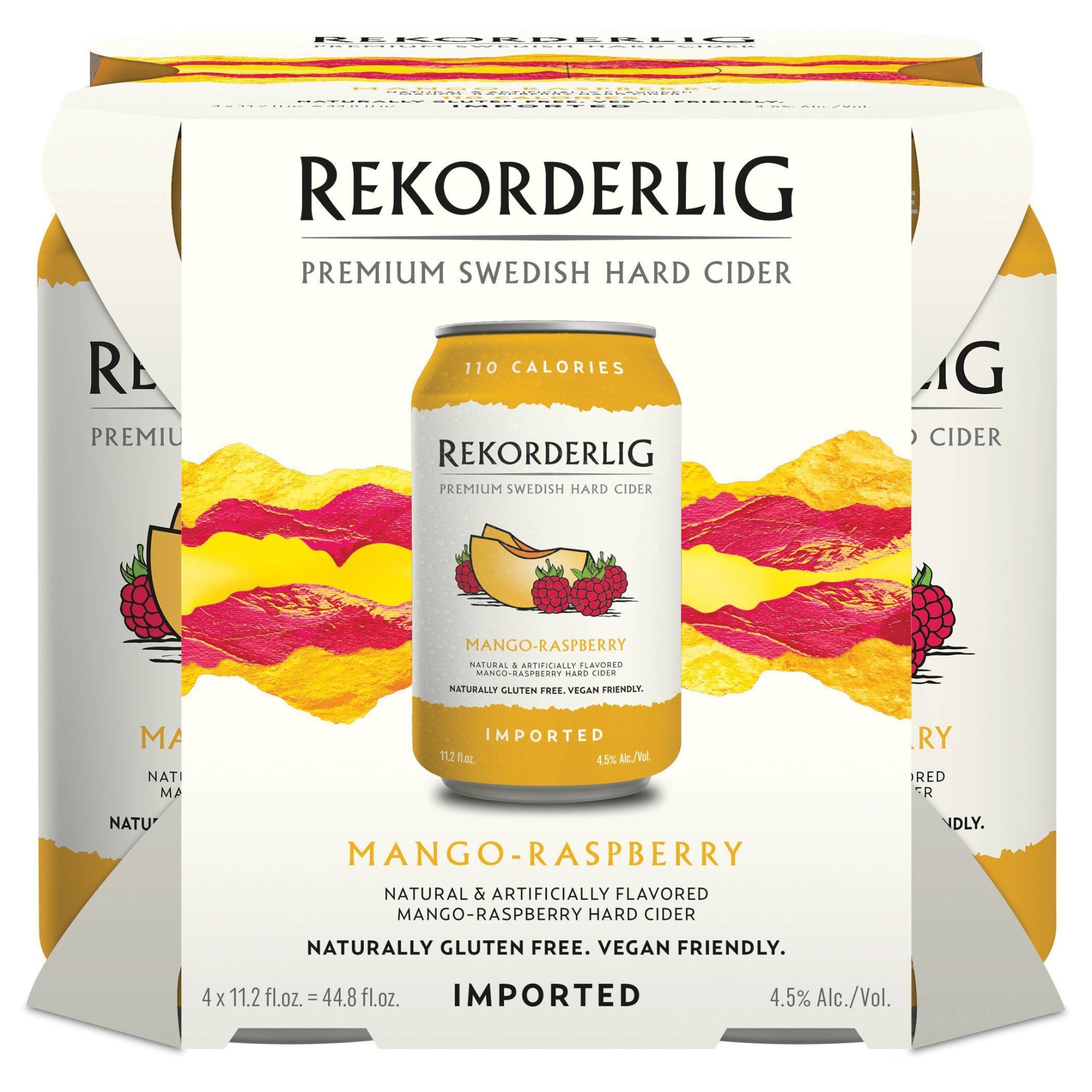 slide 1 of 1, Rekorderlig Hard Cider Mango Raspberry Cider 4Pk Can, 44.8 fl oz