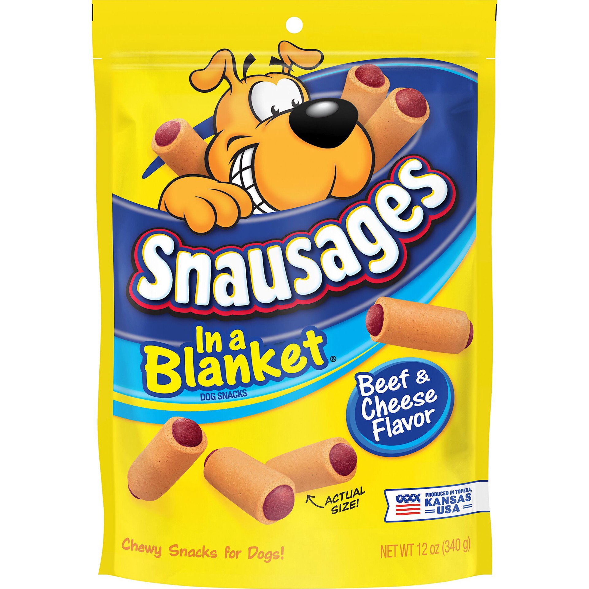 slide 1 of 4, Snausages Beef & Cheese Snausage Dog Treats, 12 oz