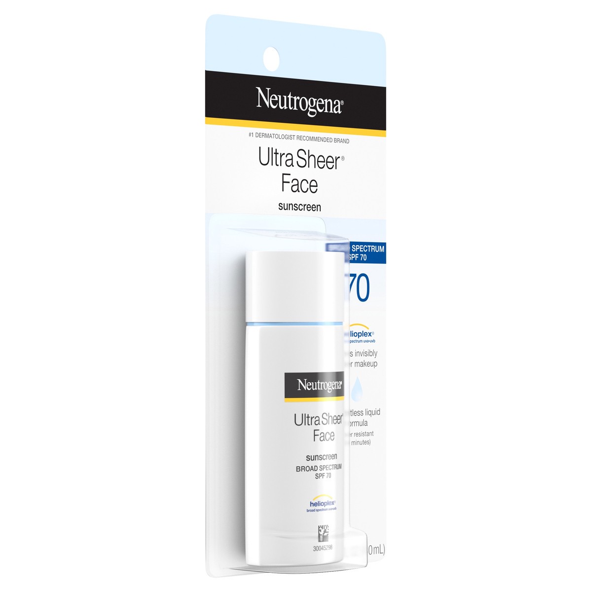 slide 3 of 8, Neutrogena Ultra Sheer Liquid Daily Facial Sunscreen with Broad Spectrum SPF 70, Non-Comedogenic, Oil-Free & PABA-Free Weightless UVA/UVB Sun Protection, 1.4 fl. oz, 1.4 fl oz