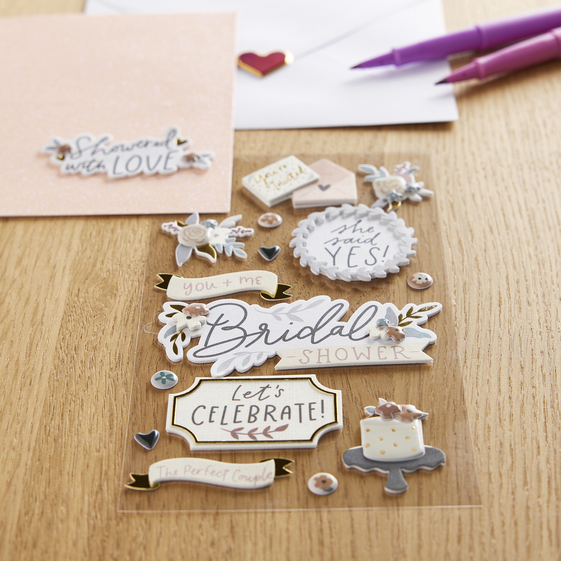 slide 3 of 3, Wedding Shower Stickers By Recollections, 3.75 in x 6.75 in