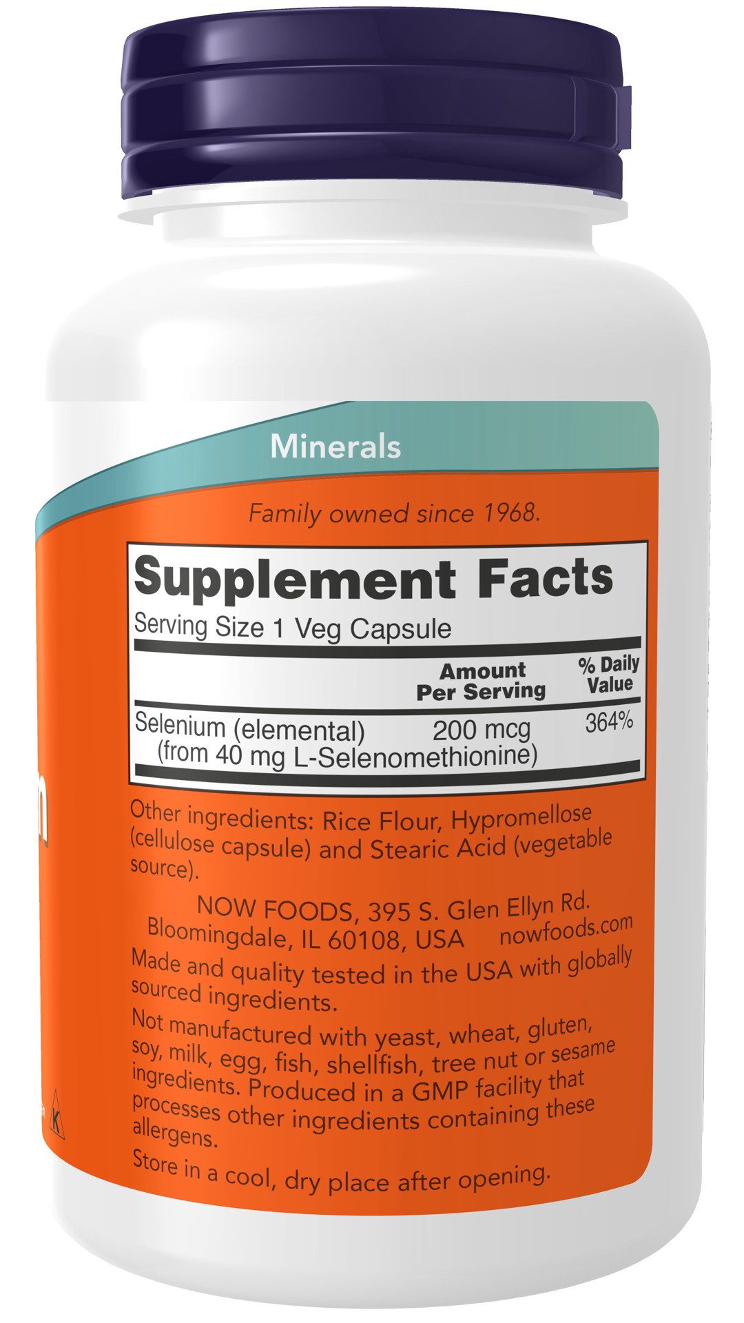 slide 3 of 4, NOW Selenium 200 mcg - 180 Veg Capsules, 180 ct