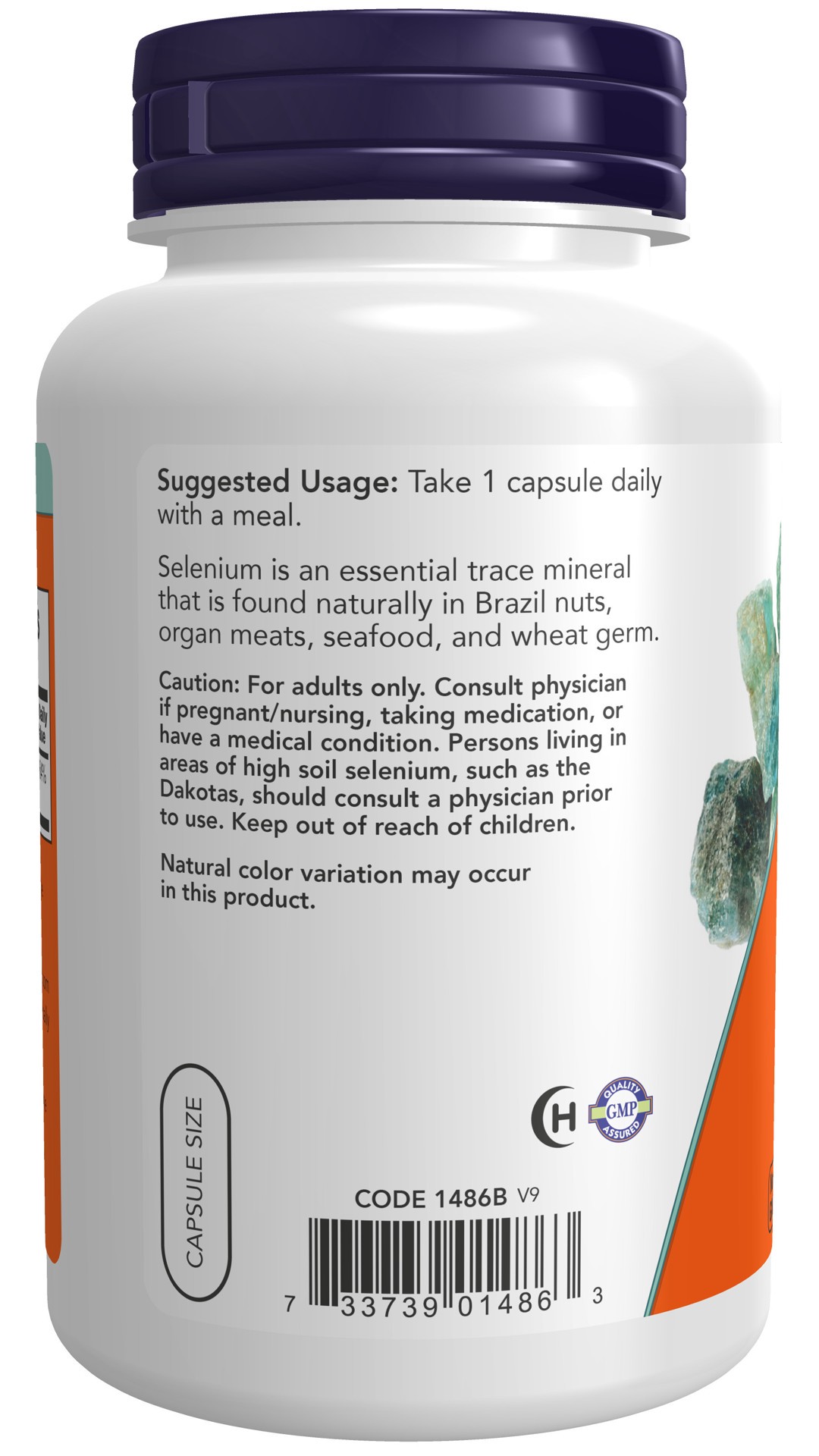 slide 2 of 4, NOW Selenium 200 mcg - 180 Veg Capsules, 180 ct