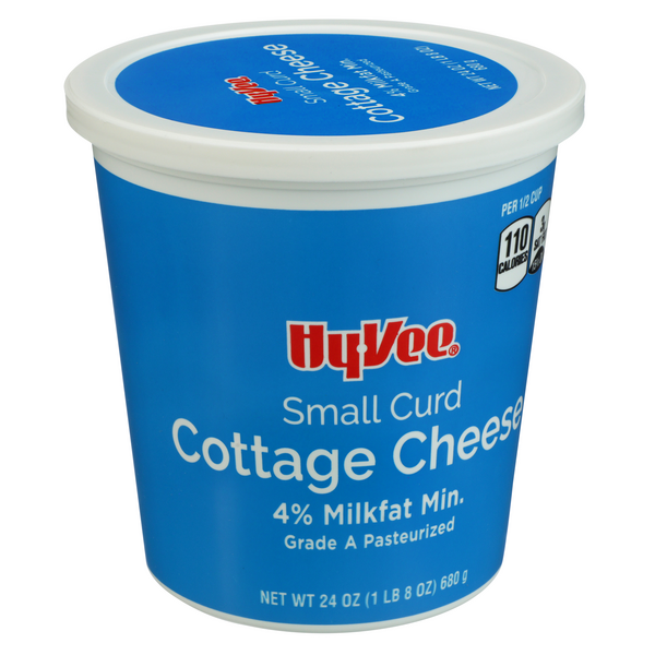 slide 1 of 1, Hy-vee 4% Small Curd Cottage Cheese, 24 oz