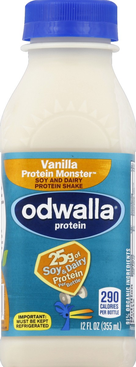 slide 4 of 4, Odwalla Protein Shake, Soy and Dairy, Vanilla Protein Monster, 12 oz