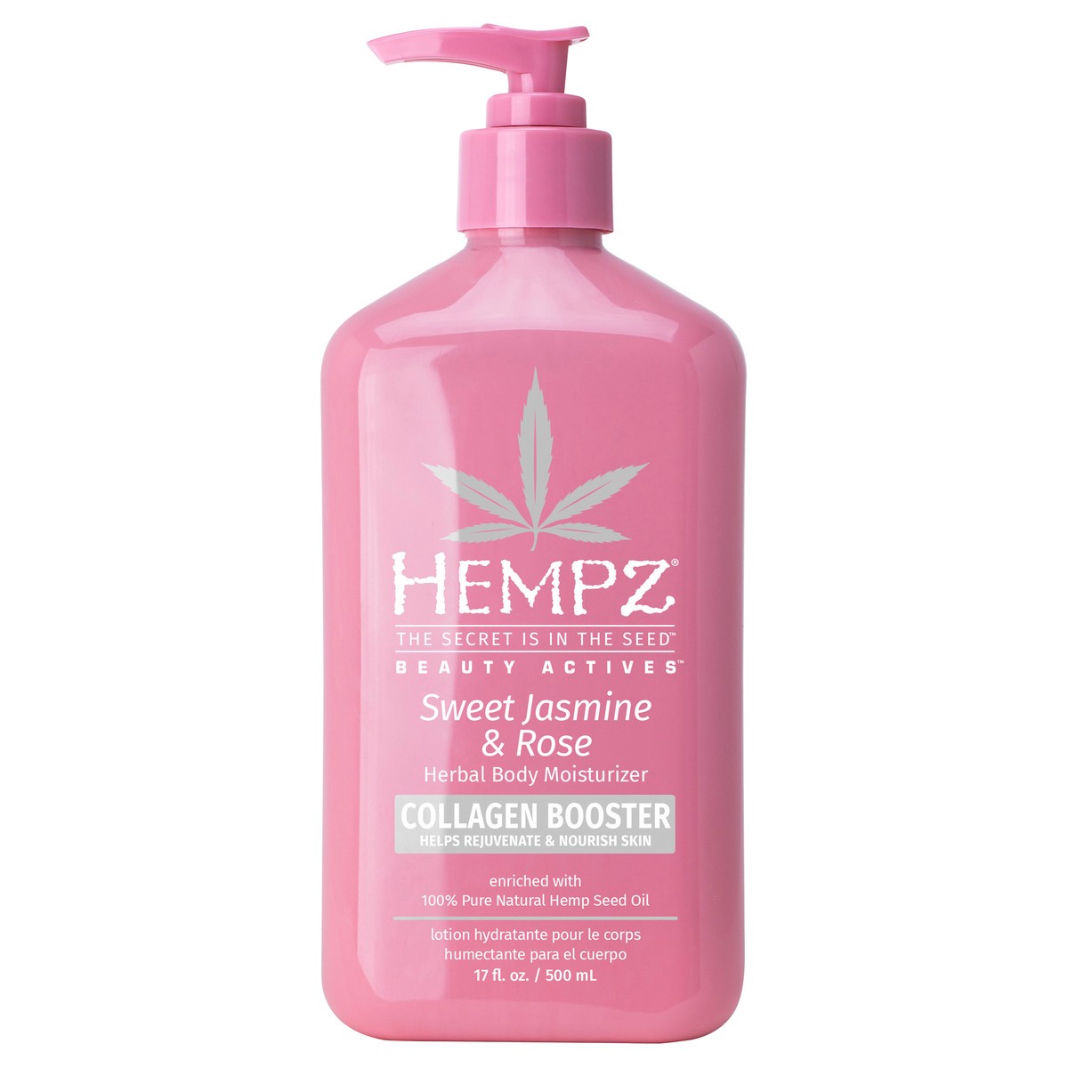 slide 1 of 9, Hempz Beauty Actives Sweet Jasmine & Rose Herbal Body Moisturizer with Collagen Booster, 1 ct
