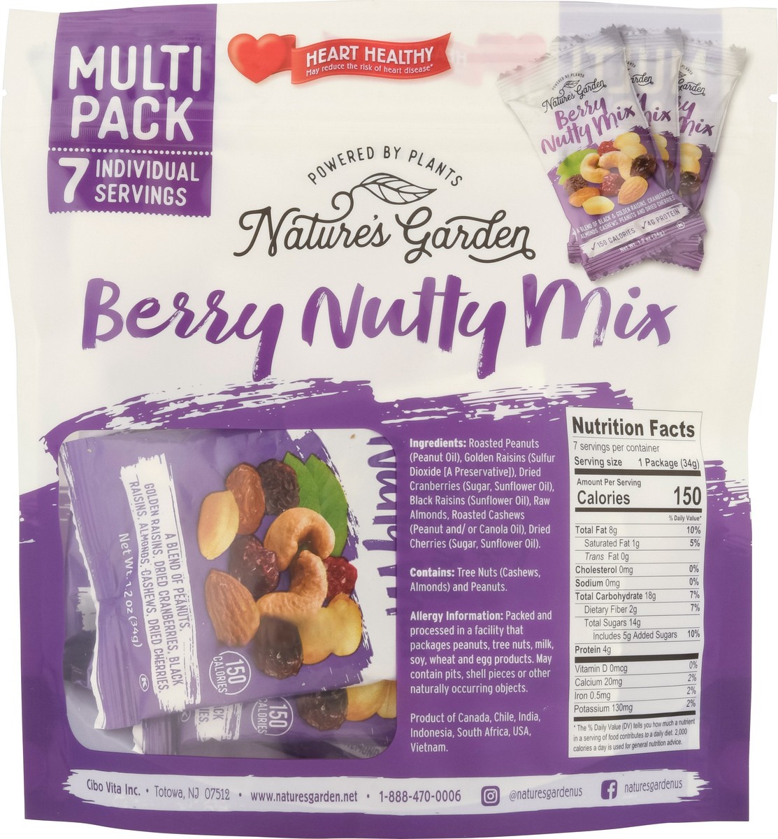 slide 8 of 15, Nature's Garden Berry Nutty Mix 7 - 1.2 oz Bags, 7 ct