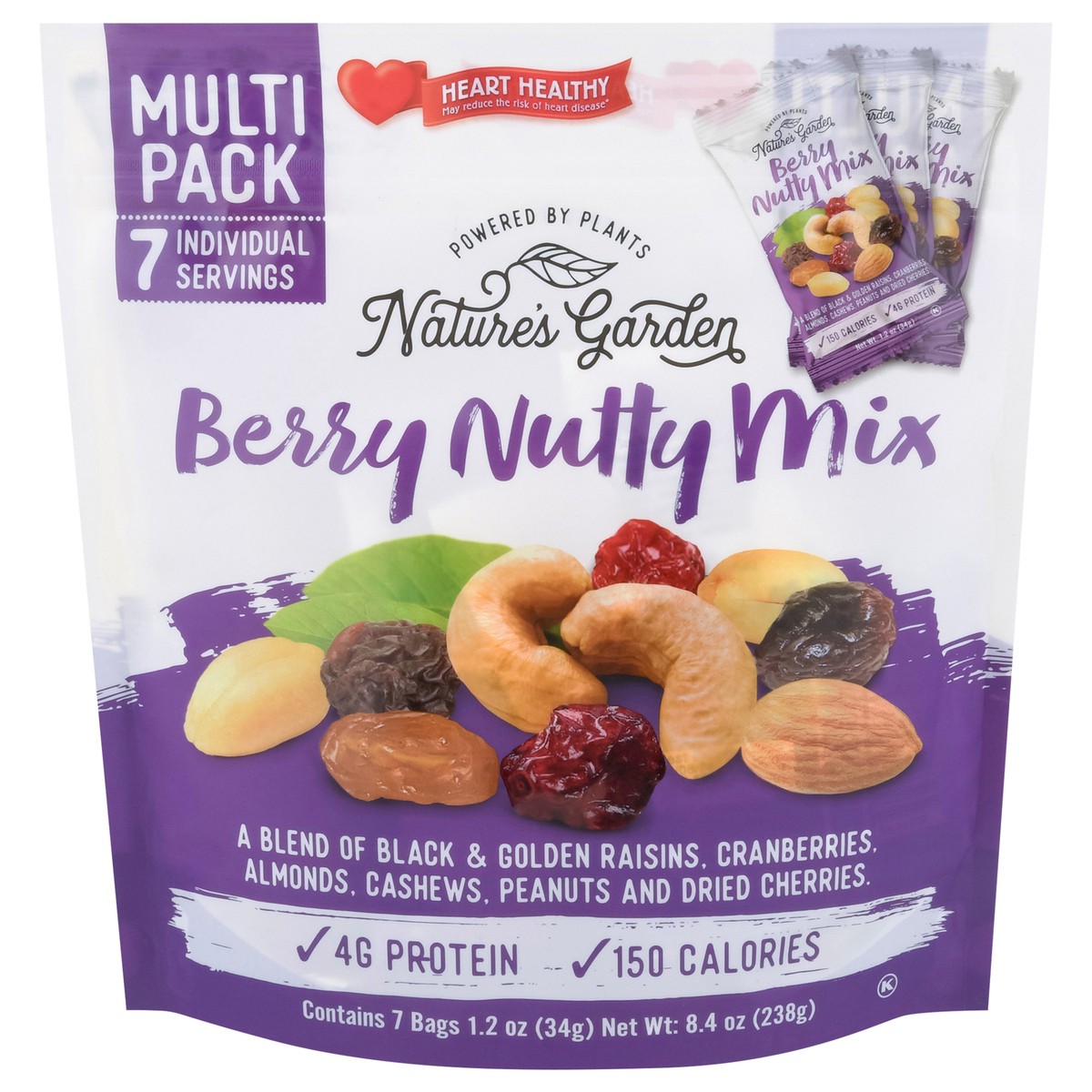slide 13 of 15, Nature's Garden Berry Nutty Mix 7 - 1.2 oz Bags, 7 ct