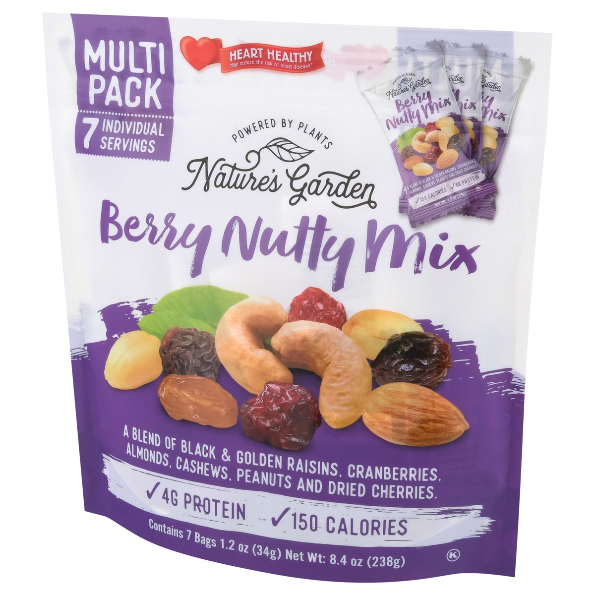 slide 10 of 15, Nature's Garden Berry Nutty Mix 7 - 1.2 oz Bags, 7 ct