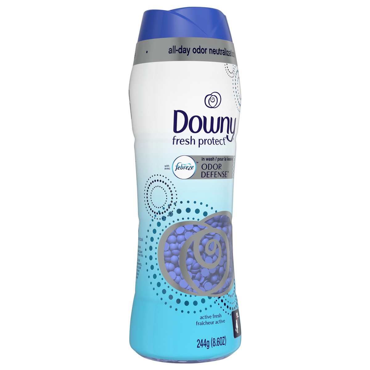 slide 5 of 6, Downy Fresh Protect In-Wash Scent Beads with Febreze Odor Defense, Active Fresh, 8.6 oz, 8.6 oz