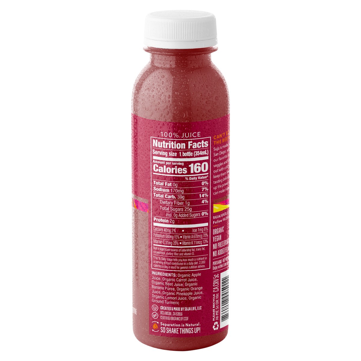 slide 3 of 9, Suja Organic Sweet Beets Cold-Pressed Juice 12oz., 1 ct