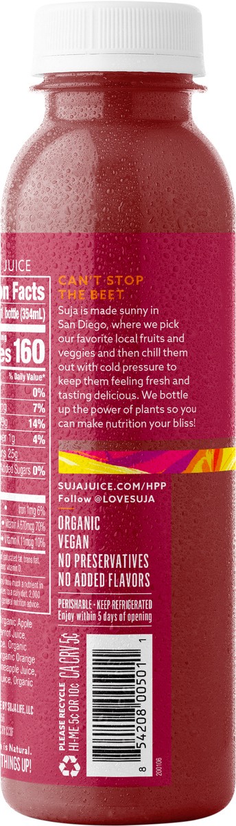 slide 7 of 9, Suja Organic Sweet Beets Cold-Pressed Juice 12oz., 1 ct