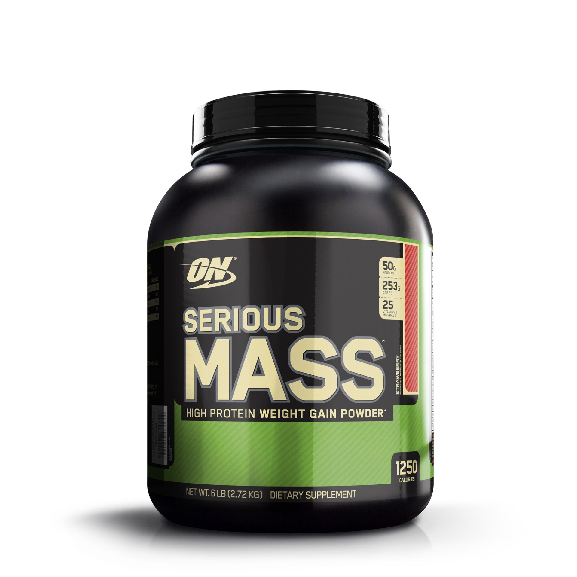 slide 1 of 1, Optimum Nutrition Serious Mass - Strawberry, 6 lb