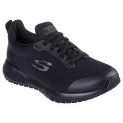 Skechers Work Slip Resistant Squad, Black, Size 8 Wide