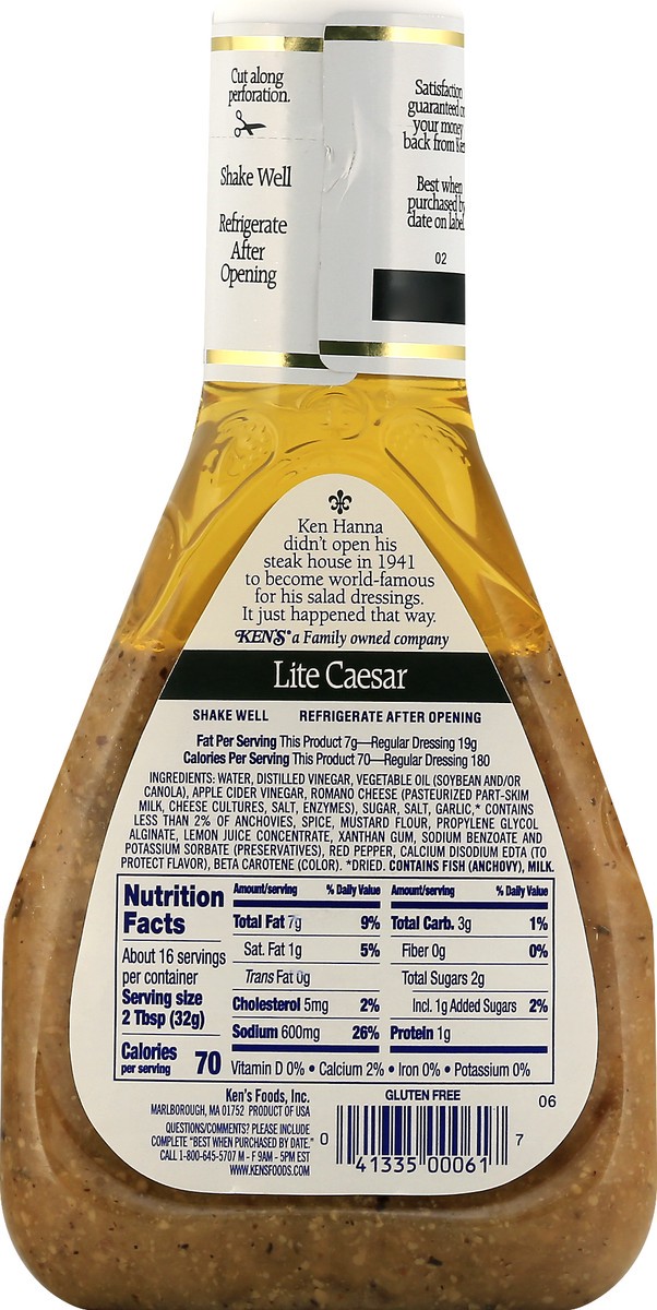 slide 3 of 12, Ken's Steak House Lite Caesar Salad Dressing, 16 fl oz