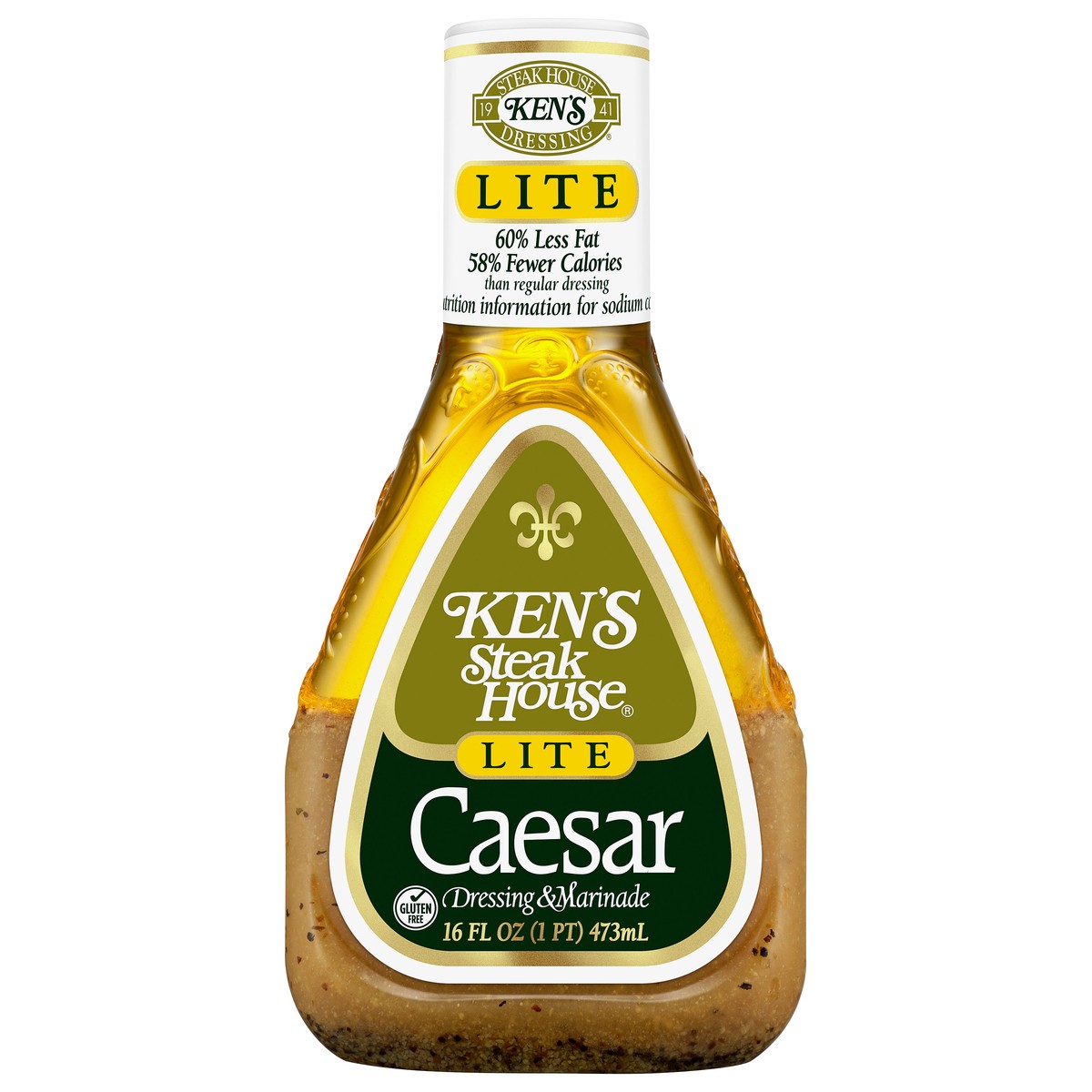 slide 1 of 12, Ken's Steak House Lite Caesar Dressing & Marinade 16 fl oz, 16 fl oz